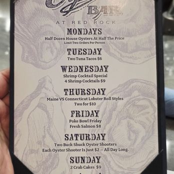 Oyster Bar - One good thing about the oyster bar @ Red Rock are the daily special - Seafood Near Me - Las Vegas, Nevada