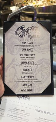 Menu photo 7 Oyster Bar Las Vegas, NV
