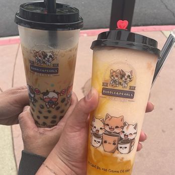 Bubble & Pearl's Boba Lab - Brown Sugar Milk Tea with Boba and Sweet Pinaberry Smoothie w/ Mango Starfruit Jelly (Strawberry, Pineapple, Mango drizzle) - Bubble Tea Near Me - Corona, California Bubble & Pearl's Boba Lab - Brown Sugar Milk Tea with Boba and Sweet Pinaberry Smoothie w/ Mango Starfruit Jelly (Strawberry, Pineapple, Mango drizzle) - Bubble Tea Near Me - Corona, California