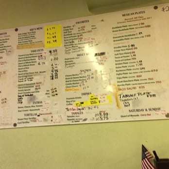 The Corner Stop - a menu on the wall - Mexican Near Me - San Angelo, Texas