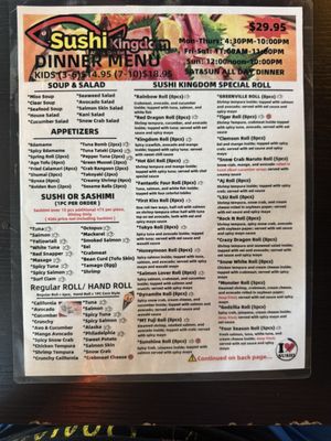 Menu photo 2 Sushi Kingdom Greenville, SC Menu photo 2 Sushi Kingdom Greenville, SC