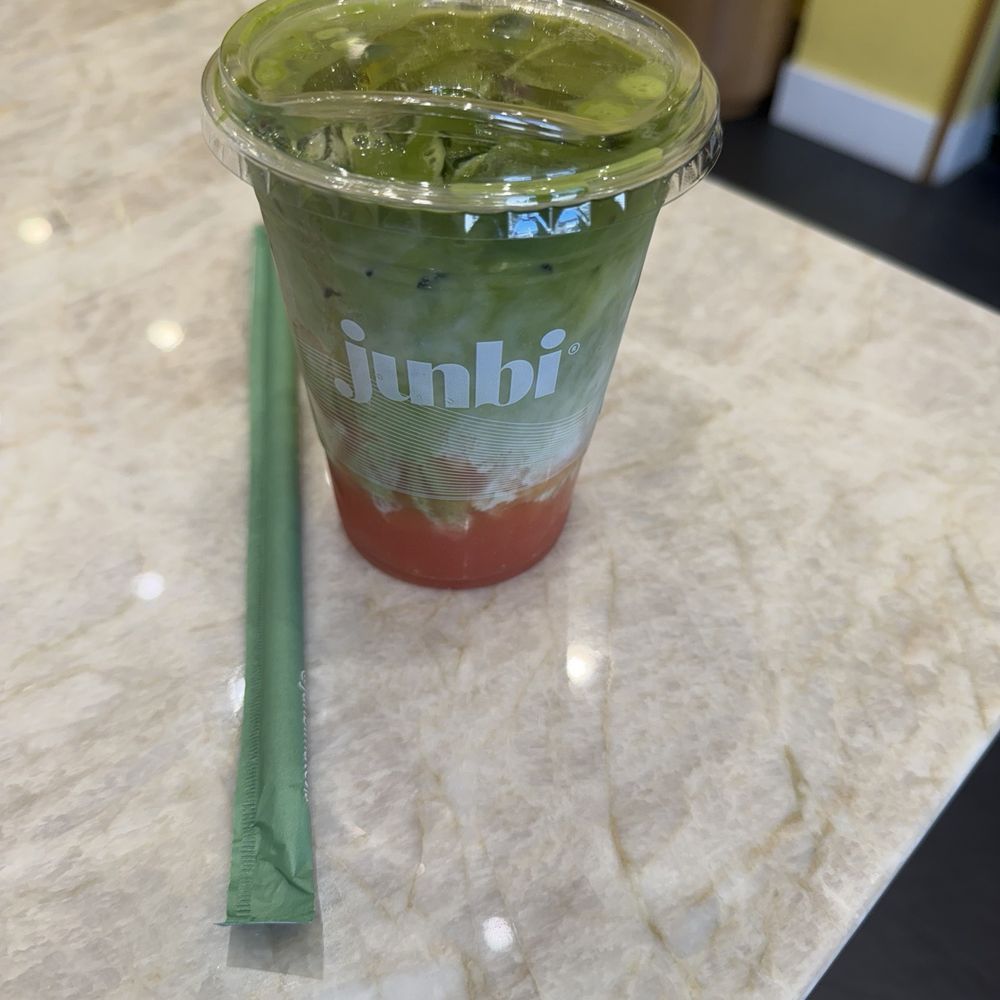 Junbi Matcha & Tea - Guava matcha half sweetened with oat milk - Bubble Tea Near Me - Livermore, California Junbi Matcha & Tea - Guava matcha half sweetened with oat milk - Bubble Tea Near Me - Livermore, California