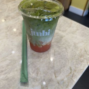 Junbi Matcha & Tea - Guava matcha half sweetened with oat milk - Bubble Tea Near Me - Livermore, California Junbi Matcha & Tea - Guava matcha half sweetened with oat milk - Bubble Tea Near Me - Livermore, California