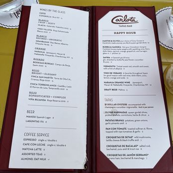 Carlota - Happy hour n enu - Tapas Bars Near Me - New York, New York