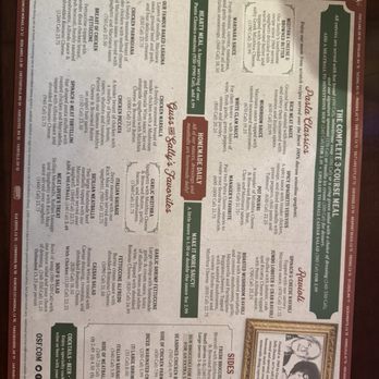 The Old Spaghetti Factory - The placemat serves as a menu - Italian Near Me - San Marcos, California