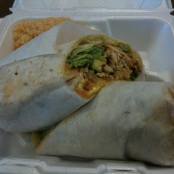 Roberto's Grill Cafe - Chicken burrito to go with a side of rice - Mexican Near Me - White Plains, New York