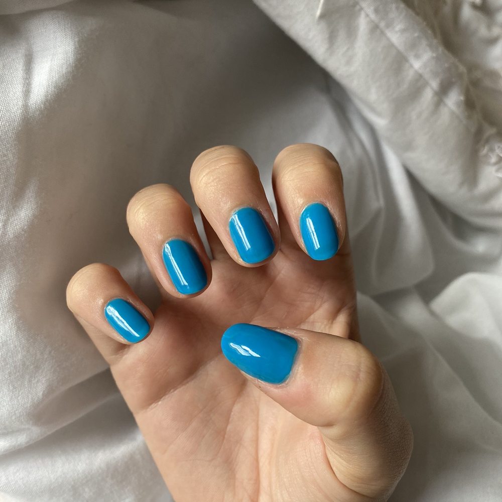 Blue Opi color, regular manicure (18$)