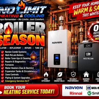 No Limit Heating & Cooling - Heating services are here!! - Heating & Air Conditioning/HVAC Near Me No Limit Heating & Cooling - Heating services are here!! - Heating & Air Conditioning/HVAC Near Me