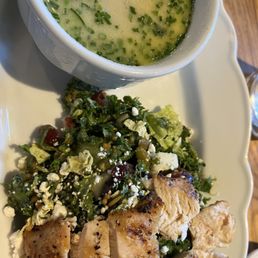 Chicken & Kale Salad and soup of the day. Chicken & Kale Salad and soup of the day.