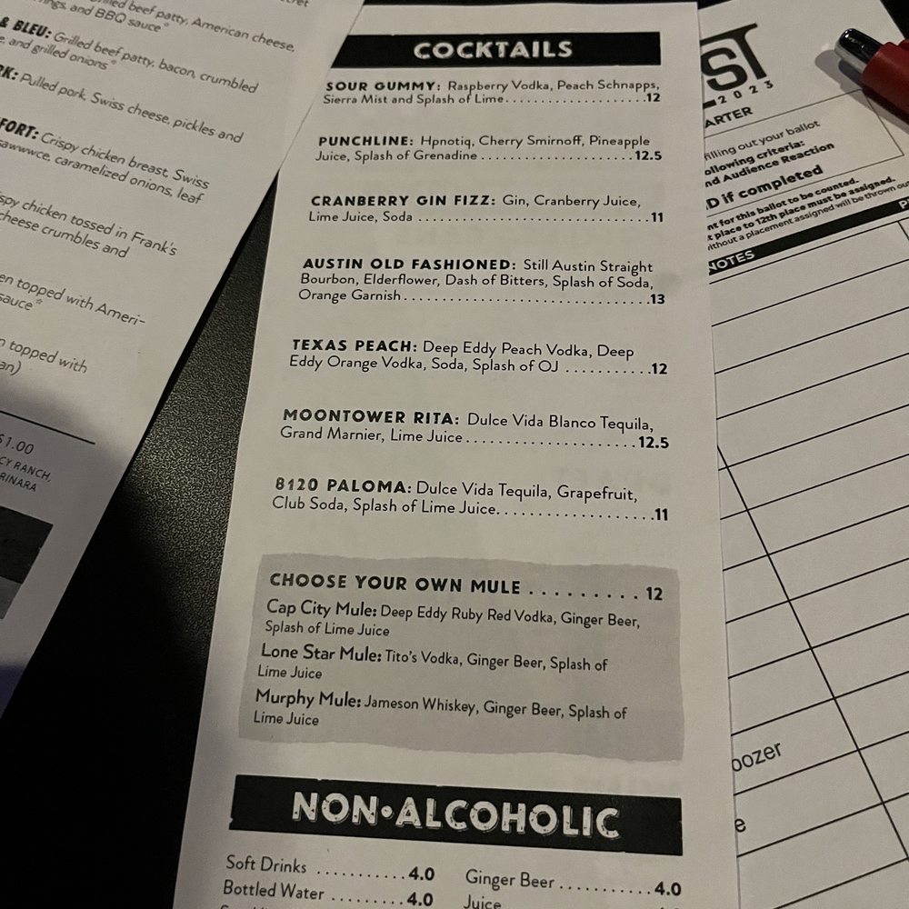 Cap City Comedy Club - Drink menu - Comedy Clubs Near Me - Austin, Texas Cap City Comedy Club - Drink menu - Comedy Clubs Near Me - Austin, Texas