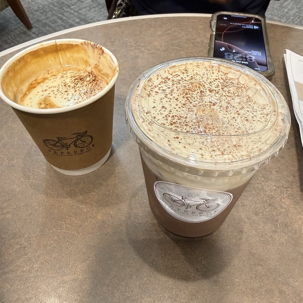 Paperboy Roasting Company - Americano w/ cream foam coffee ( shots of hot H2O , cold chocolate milk w/ cream foam - Coffee Roasteries Near Me - Fontana, California Paperboy Roasting Company - Americano w/ cream foam coffee ( shots of hot H2O , cold chocolate milk w/ cream foam - Coffee Roasteries Near Me - Fontana, California