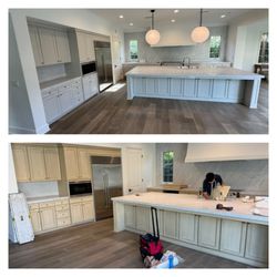 Handyman Daddy - Painting kitchen cabinets with spray paint