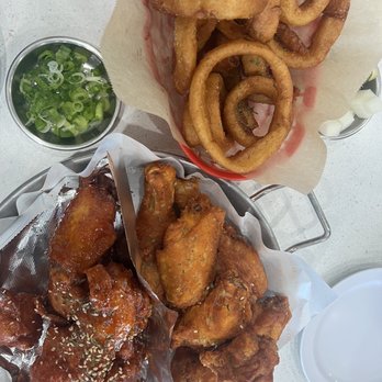 Ttobongee Chicken - 9. HALF & HALF CHICKEN, ONION RINGS - Korean Near Me - Sacramento, California Ttobongee Chicken - 9. HALF & HALF CHICKEN, ONION RINGS - Korean Near Me - Sacramento, California