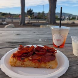 Pepperoni focaccia Pizza, spritz, soft serve Pepperoni focaccia Pizza, spritz, soft serve