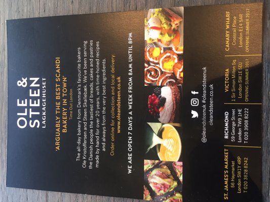 Menu photo 2 Ole and Steen London, XGL Menu photo 2 Ole and Steen London, XGL