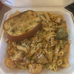 Cajun shrimp pasta with added chicken
