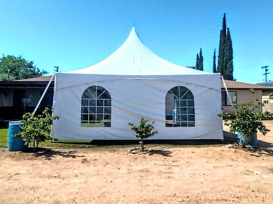 20x20 High Peak Tent package - Our 20x20 High Peak Tent comes with our 20x20 Tent, 3 Sides, 6 Tables and 48 Chairs 20x20 High Peak Tent package - Our 20x20 High Peak Tent comes with our 20x20 Tent, 3 Sides, 6 Tables and 48 Chairs