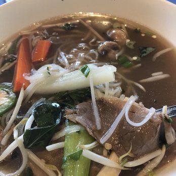 123 Pho - Pho with beef, veggies and shrimp - Vietnamese Near Me - Long Beach, California