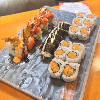 Albany Wasabi - left to right: wolf rd roll, tempura roll, spicy crab (i think) - Sushi Bars Near Me - Albany, New York Albany Wasabi - left to right: wolf rd roll, tempura roll, spicy crab (i think) - Sushi Bars Near Me - Albany, New York