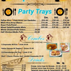 La Isla Restaurant - Combo and catering menu