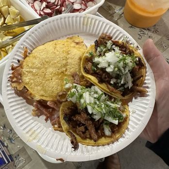 Tacos Indiana - Two al pastor tacos and a suadero mulita - Tacos Near Me - La Puente, California Tacos Indiana - Two al pastor tacos and a suadero mulita - Tacos Near Me - La Puente, California