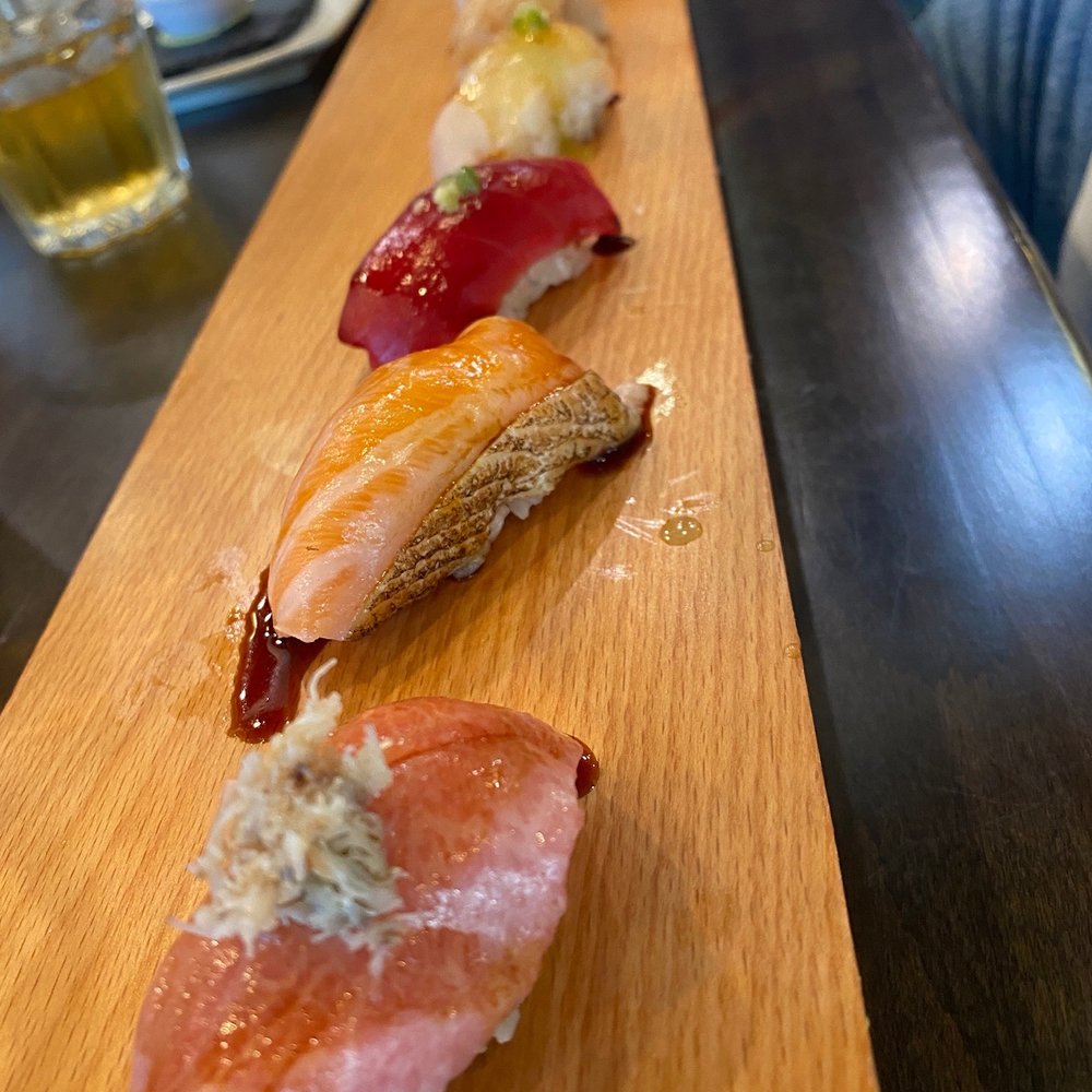 Hashi Gawa - Omakase Nigiri set from opposite side - Japanese Near Me - Alameda, California Hashi Gawa - Omakase Nigiri set from opposite side - Japanese Near Me - Alameda, California