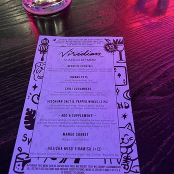 Viridian - Special menu - Cocktail Bars Near Me - Oakland, California Viridian - Special menu - Cocktail Bars Near Me - Oakland, California