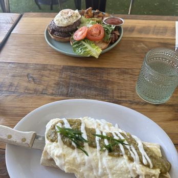 River and Woods - Breakfast burger and breakfast burrito - New American Near Me - Boulder, Colorado River and Woods - Breakfast burger and breakfast burrito - New American Near Me - Boulder, Colorado