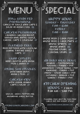Menu photo 2 Rising Sun Hotel Richmond, VIC Menu photo 2 Rising Sun Hotel Richmond, VIC