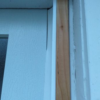 Local Garage Doors - The gap where even the moulding isn't wide enough. As it ages and loses its stiffness this will get worse. - Garage Door Services Near Me Local Garage Doors - The gap where even the moulding isn't wide enough. As it ages and loses its stiffness this will get worse. - Garage Door Services Near Me
