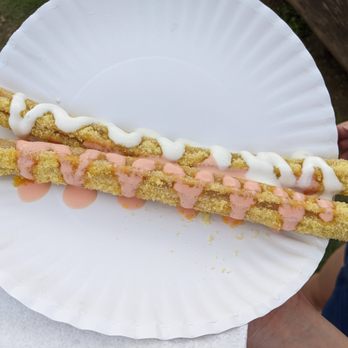 Hawaii’s Only - Lychee Churro - 3/5 (top) & Mango Churro - 2/5 - Food Stands Near Me - Kahuku, Hawaii Hawaii’s Only - Lychee Churro - 3/5 (top) & Mango Churro - 2/5 - Food Stands Near Me - Kahuku, Hawaii