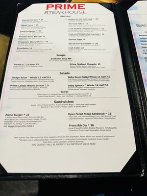 Menu photo 4 Prime Steakhouse Redmond, WA