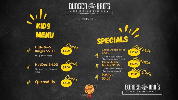 Menu photo 5 Burger Bro's Albuquerque, NM
