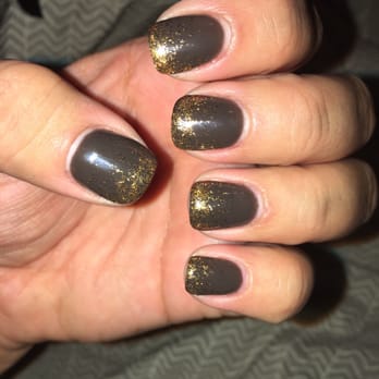 Future Nail & Spa - Gel Mani by Ann. OPI F05 (Chocolate Brown) & #22 Glitter (Rose/Copper Gold) - Nail Salons Near Me - Long Beach, California
