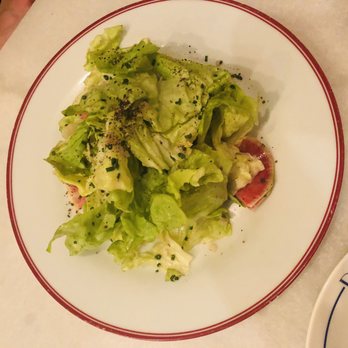 Poulet Bleu - "BISTRO / gem lettuce, radish fine herb, red wine vinaigrette.... $8" very light salad and simple but delicious! $8 - French Near Me - Pittsburgh, Pennsylvania