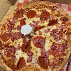 Jerry's Subs and Pizza - Original Cheese (Medium) with ham and pepperoni