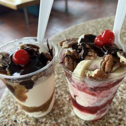 Turtle sundae and the Kopp's Special sundae Turtle sundae and the Kopp's Special sundae