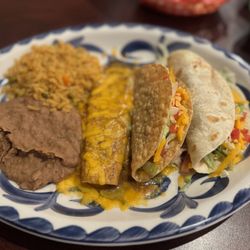 Susanita’s Texmex and Ritas - Incorrect meal possibly Trio Carlos but included two tacos and enchilda + beans and rice