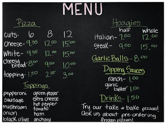 Menu photo 1 Don's Pizza Oakdale, PA