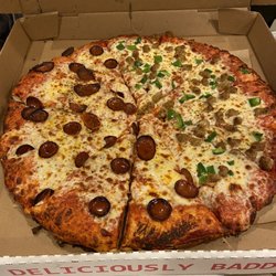 Whole pie. Pepperoni and sausage/green pepper.