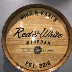 Red & White Winebar - Hand crafted signage by Coyle Woodworks in Waunakee