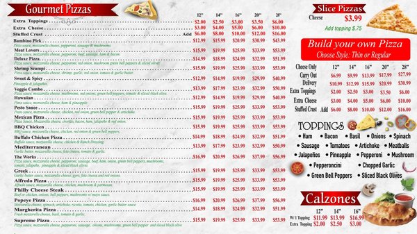 Menu photo 5 Giant Bambinos Pizza Lakeside, CA
