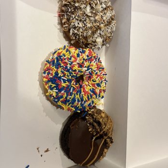 Dough Bros - Samoa, rainbow sprinkle, peanut butter cup - Donuts Near Me - Cranston, Rhode Island
