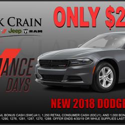Clark Crain Chrysler Dodge Jeep Ram - Dodge Performance Days at Clark Crain Chrysler Dodge Jeep Ram in St. Francisville, La. Offers end 4/30/19. www.ClarkCrainJeep.com