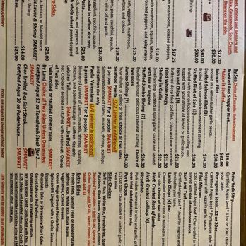 Chateau of Spain - Menu back side - Spanish Near Me - Newark, New Jersey