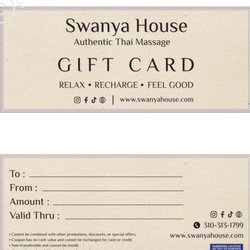 Swanya House - Give the Gift of Relaxation at Swanya House!  Looking for the perfect gift for someone special? Treat your loved ones to a moment of peace,