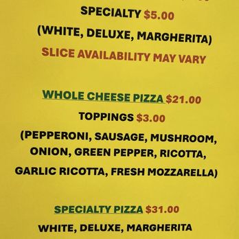 Rocco's Slice House - Price list - September 2025 - Pizza Near Me - Greensburg, Pennsylvania Rocco's Slice House - Price list - September 2025 - Pizza Near Me - Greensburg, Pennsylvania