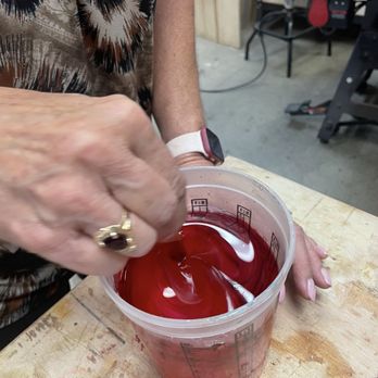Rockler Woodworking and Hardware - Mixing the thick epoxy. I wanted a true red color and Hessie made it happen. - Hardware Stores Near Me - Concord, California Rockler Woodworking and Hardware - Mixing the thick epoxy. I wanted a true red color and Hessie made it happen. - Hardware Stores Near Me - Concord, California