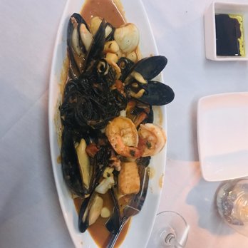 Trattoria 360 - Squid ink pasta with seafood - Italian Near Me - Campbell, California Trattoria 360 - Squid ink pasta with seafood - Italian Near Me - Campbell, California