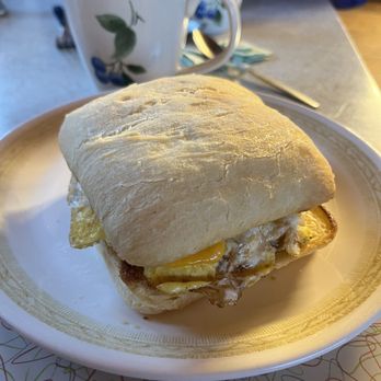Stanley Baking - Crag Sandwich with grass fed beef sausage. - Bakeries Near Me - Stanley, Idaho Stanley Baking - Crag Sandwich with grass fed beef sausage. - Bakeries Near Me - Stanley, Idaho